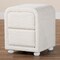 Baxton Studio Bonilla Modern White Teddy-Bear Fabric and Rubberwood 2-Drawer Nightstand 244-13651-ZORO - alternate 3